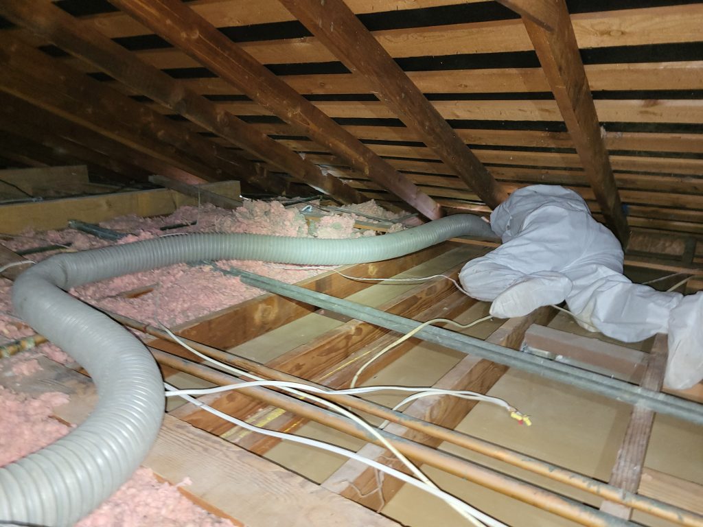 Full attic cleanout in progress